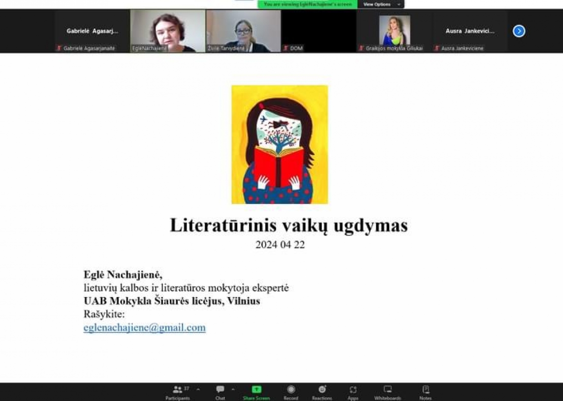 Nuotolinis seminaras „Literatūrinis vaikų ugdymas“